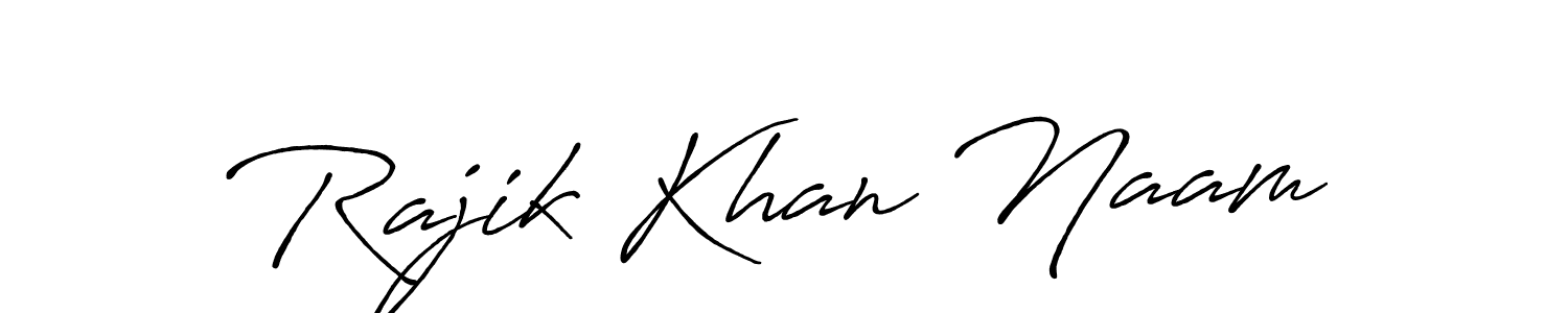 You should practise on your own different ways (Antro_Vectra_Bolder) to write your name (Rajik Khan Naam) in signature. don't let someone else do it for you. Rajik Khan Naam signature style 7 images and pictures png