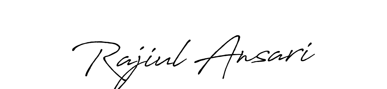 Antro_Vectra_Bolder is a professional signature style that is perfect for those who want to add a touch of class to their signature. It is also a great choice for those who want to make their signature more unique. Get Rajiul Ansari name to fancy signature for free. Rajiul Ansari signature style 7 images and pictures png