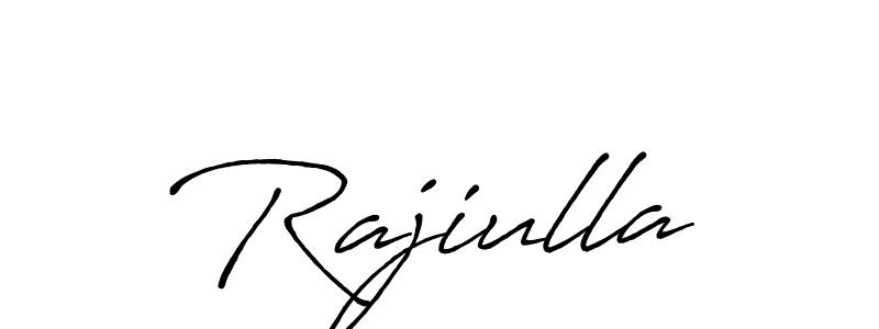 Use a signature maker to create a handwritten signature online. With this signature software, you can design (Antro_Vectra_Bolder) your own signature for name Rajiulla. Rajiulla signature style 7 images and pictures png