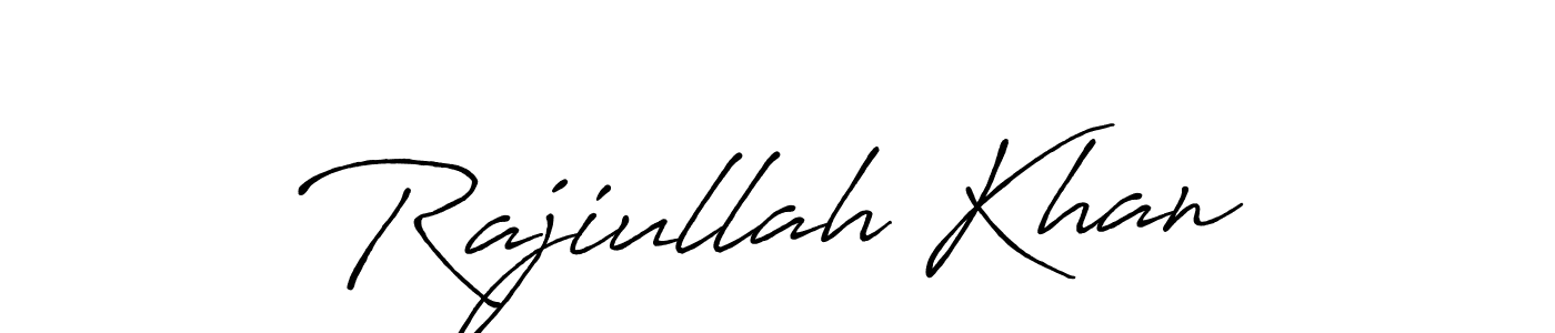 How to make Rajiullah Khan name signature. Use Antro_Vectra_Bolder style for creating short signs online. This is the latest handwritten sign. Rajiullah Khan signature style 7 images and pictures png