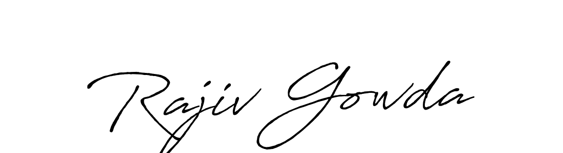 Antro_Vectra_Bolder is a professional signature style that is perfect for those who want to add a touch of class to their signature. It is also a great choice for those who want to make their signature more unique. Get Rajiv Gowda name to fancy signature for free. Rajiv Gowda signature style 7 images and pictures png