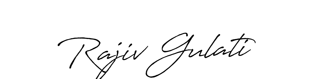 Create a beautiful signature design for name Rajiv Gulati. With this signature (Antro_Vectra_Bolder) fonts, you can make a handwritten signature for free. Rajiv Gulati signature style 7 images and pictures png