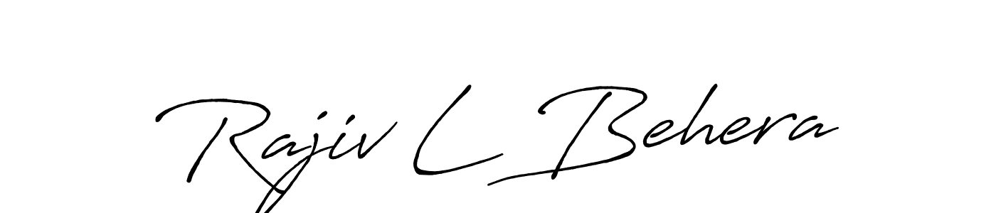 Antro_Vectra_Bolder is a professional signature style that is perfect for those who want to add a touch of class to their signature. It is also a great choice for those who want to make their signature more unique. Get Rajiv L Behera name to fancy signature for free. Rajiv L Behera signature style 7 images and pictures png