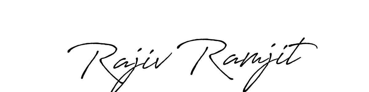 Use a signature maker to create a handwritten signature online. With this signature software, you can design (Antro_Vectra_Bolder) your own signature for name Rajiv Ramjit. Rajiv Ramjit signature style 7 images and pictures png