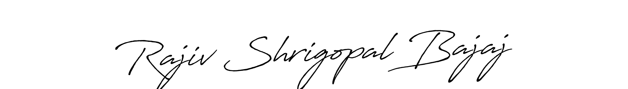 The best way (Antro_Vectra_Bolder) to make a short signature is to pick only two or three words in your name. The name Rajiv Shrigopal Bajaj include a total of six letters. For converting this name. Rajiv Shrigopal Bajaj signature style 7 images and pictures png
