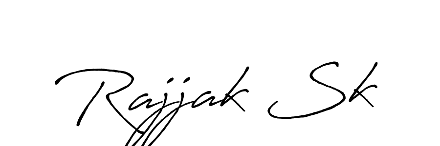 How to make Rajjak Sk name signature. Use Antro_Vectra_Bolder style for creating short signs online. This is the latest handwritten sign. Rajjak Sk signature style 7 images and pictures png