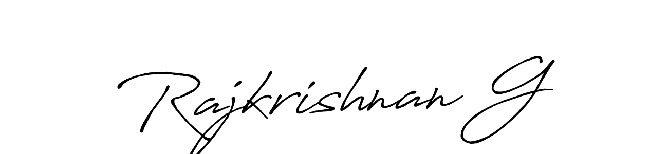 Antro_Vectra_Bolder is a professional signature style that is perfect for those who want to add a touch of class to their signature. It is also a great choice for those who want to make their signature more unique. Get Rajkrishnan G name to fancy signature for free. Rajkrishnan G signature style 7 images and pictures png