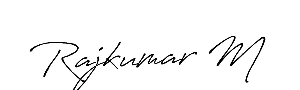 Create a beautiful signature design for name Rajkumar M. With this signature (Antro_Vectra_Bolder) fonts, you can make a handwritten signature for free. Rajkumar M signature style 7 images and pictures png