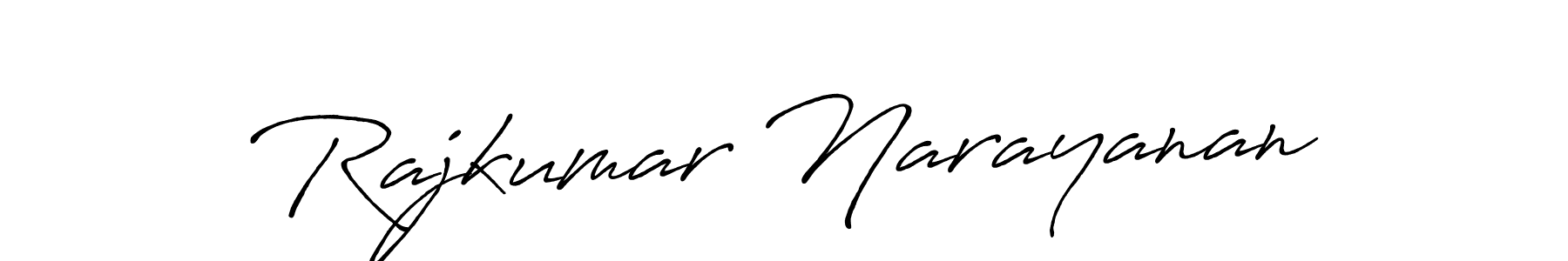 How to make Rajkumar Narayanan name signature. Use Antro_Vectra_Bolder style for creating short signs online. This is the latest handwritten sign. Rajkumar Narayanan signature style 7 images and pictures png