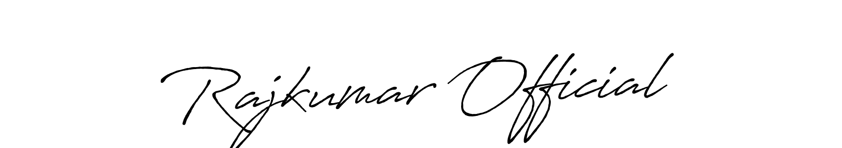 Create a beautiful signature design for name Rajkumar Official. With this signature (Antro_Vectra_Bolder) fonts, you can make a handwritten signature for free. Rajkumar Official signature style 7 images and pictures png