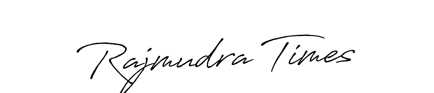 The best way (Antro_Vectra_Bolder) to make a short signature is to pick only two or three words in your name. The name Rajmudra Times include a total of six letters. For converting this name. Rajmudra Times signature style 7 images and pictures png