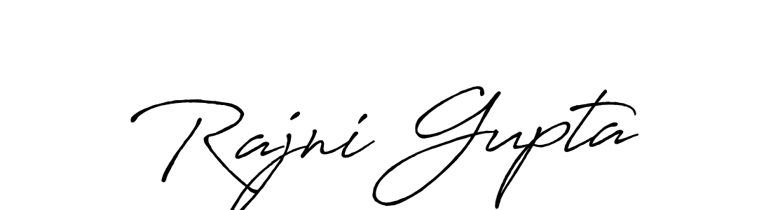The best way (Antro_Vectra_Bolder) to make a short signature is to pick only two or three words in your name. The name Rajni Gupta include a total of six letters. For converting this name. Rajni Gupta signature style 7 images and pictures png