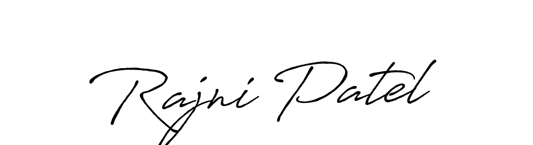 Rajni Patel stylish signature style. Best Handwritten Sign (Antro_Vectra_Bolder) for my name. Handwritten Signature Collection Ideas for my name Rajni Patel. Rajni Patel signature style 7 images and pictures png