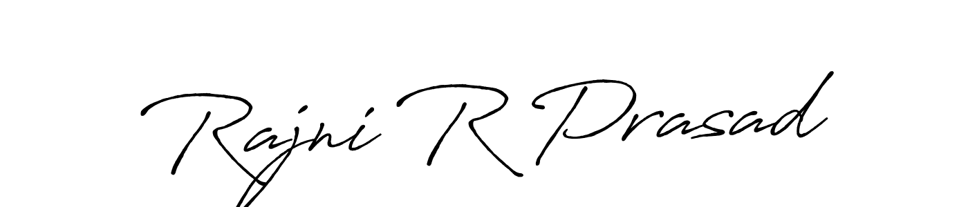 How to make Rajni R Prasad name signature. Use Antro_Vectra_Bolder style for creating short signs online. This is the latest handwritten sign. Rajni R Prasad signature style 7 images and pictures png
