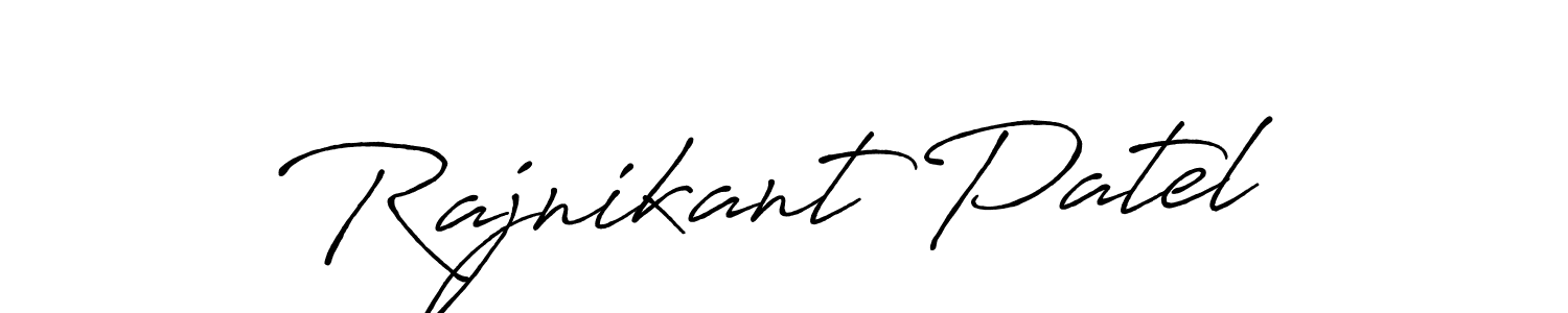 The best way (Antro_Vectra_Bolder) to make a short signature is to pick only two or three words in your name. The name Rajnikant Patel include a total of six letters. For converting this name. Rajnikant Patel signature style 7 images and pictures png