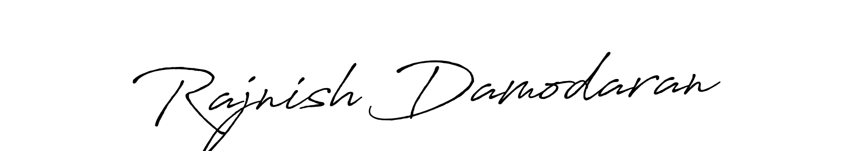 The best way (Antro_Vectra_Bolder) to make a short signature is to pick only two or three words in your name. The name Rajnish Damodaran include a total of six letters. For converting this name. Rajnish Damodaran signature style 7 images and pictures png