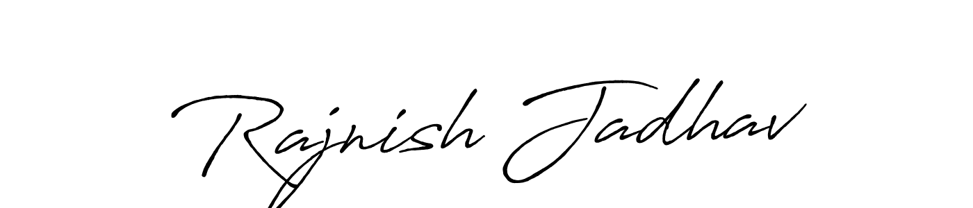 Similarly Antro_Vectra_Bolder is the best handwritten signature design. Signature creator online .You can use it as an online autograph creator for name Rajnish Jadhav. Rajnish Jadhav signature style 7 images and pictures png