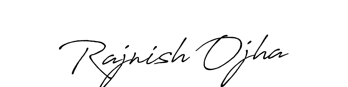 Antro_Vectra_Bolder is a professional signature style that is perfect for those who want to add a touch of class to their signature. It is also a great choice for those who want to make their signature more unique. Get Rajnish Ojha name to fancy signature for free. Rajnish Ojha signature style 7 images and pictures png