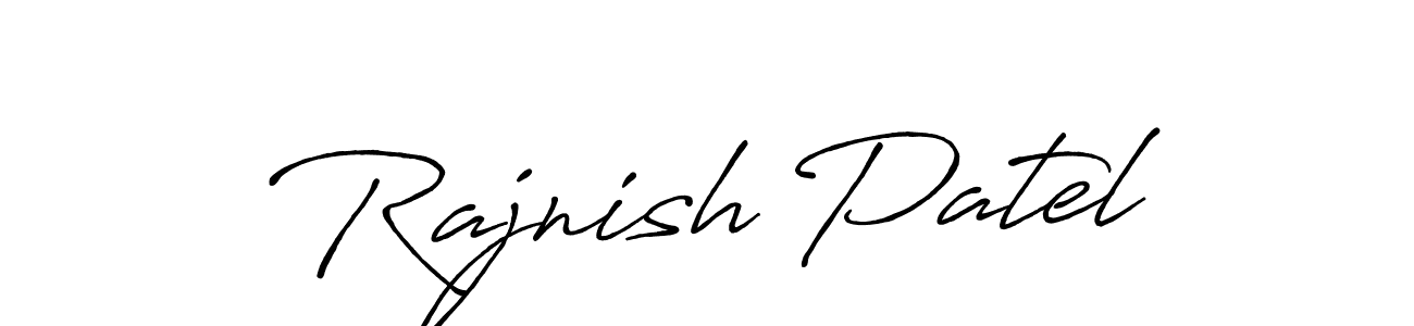 Design your own signature with our free online signature maker. With this signature software, you can create a handwritten (Antro_Vectra_Bolder) signature for name Rajnish Patel. Rajnish Patel signature style 7 images and pictures png