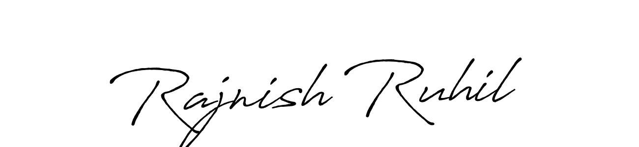 Create a beautiful signature design for name Rajnish Ruhil. With this signature (Antro_Vectra_Bolder) fonts, you can make a handwritten signature for free. Rajnish Ruhil signature style 7 images and pictures png