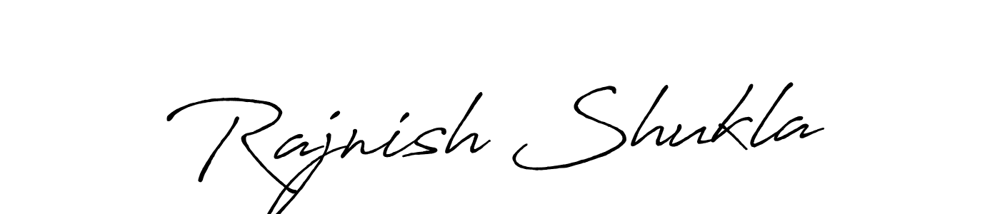 The best way (Antro_Vectra_Bolder) to make a short signature is to pick only two or three words in your name. The name Rajnish Shukla include a total of six letters. For converting this name. Rajnish Shukla signature style 7 images and pictures png