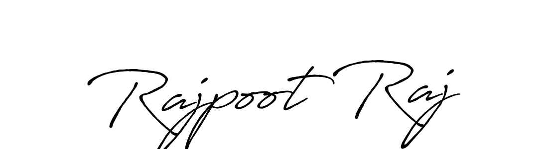 How to make Rajpoot Raj name signature. Use Antro_Vectra_Bolder style for creating short signs online. This is the latest handwritten sign. Rajpoot Raj signature style 7 images and pictures png