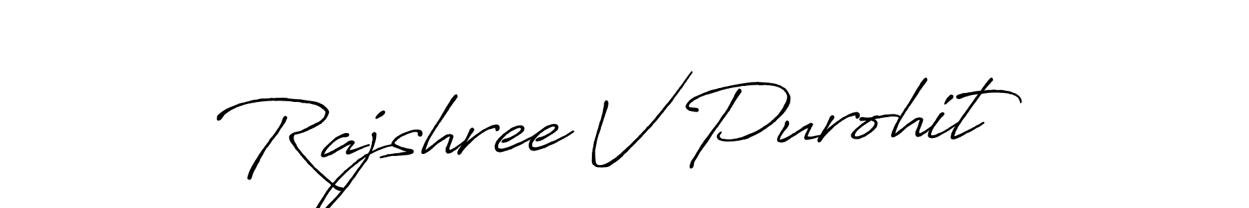 Design your own signature with our free online signature maker. With this signature software, you can create a handwritten (Antro_Vectra_Bolder) signature for name Rajshree V Purohit. Rajshree V Purohit signature style 7 images and pictures png