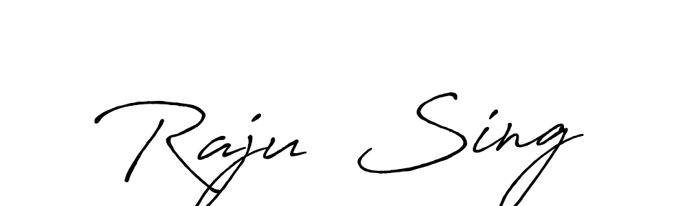 This is the best signature style for the Raju  Sing name. Also you like these signature font (Antro_Vectra_Bolder). Mix name signature. Raju  Sing signature style 7 images and pictures png