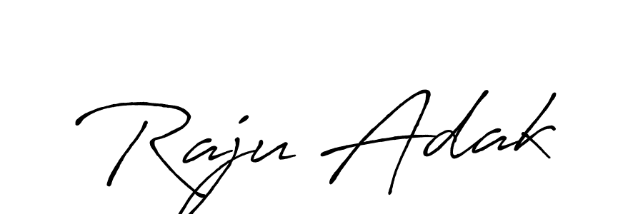 How to make Raju Adak name signature. Use Antro_Vectra_Bolder style for creating short signs online. This is the latest handwritten sign. Raju Adak signature style 7 images and pictures png