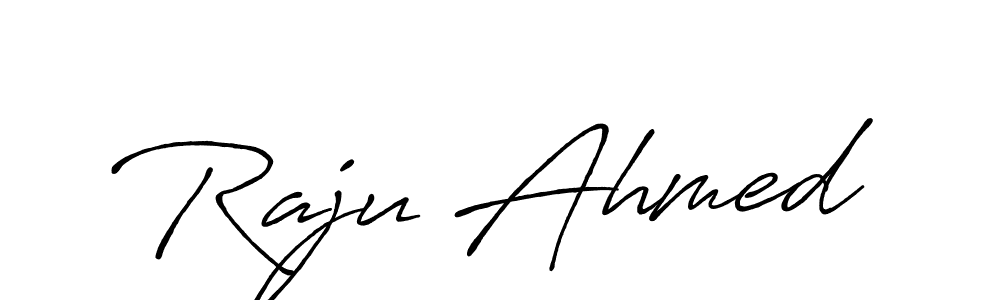 Use a signature maker to create a handwritten signature online. With this signature software, you can design (Antro_Vectra_Bolder) your own signature for name Raju Ahmed. Raju Ahmed signature style 7 images and pictures png