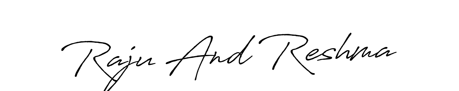 Also we have Raju And Reshma name is the best signature style. Create professional handwritten signature collection using Antro_Vectra_Bolder autograph style. Raju And Reshma signature style 7 images and pictures png