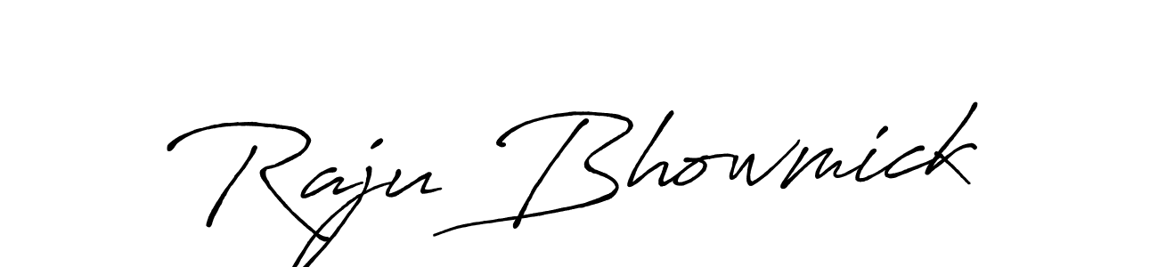 Create a beautiful signature design for name Raju Bhowmick. With this signature (Antro_Vectra_Bolder) fonts, you can make a handwritten signature for free. Raju Bhowmick signature style 7 images and pictures png