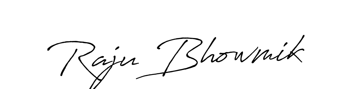 You should practise on your own different ways (Antro_Vectra_Bolder) to write your name (Raju Bhowmik) in signature. don't let someone else do it for you. Raju Bhowmik signature style 7 images and pictures png