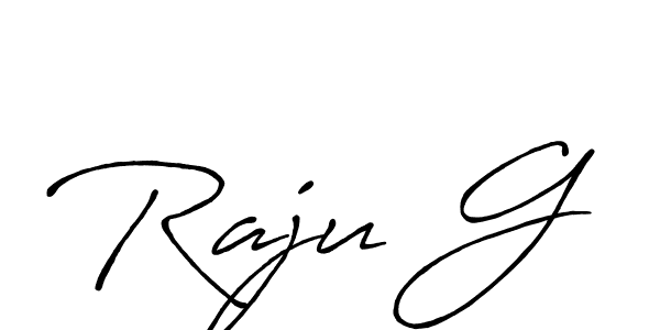 Raju G stylish signature style. Best Handwritten Sign (Antro_Vectra_Bolder) for my name. Handwritten Signature Collection Ideas for my name Raju G. Raju G signature style 7 images and pictures png