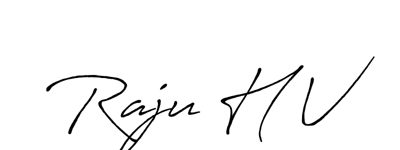 Design your own signature with our free online signature maker. With this signature software, you can create a handwritten (Antro_Vectra_Bolder) signature for name Raju H V. Raju H V signature style 7 images and pictures png