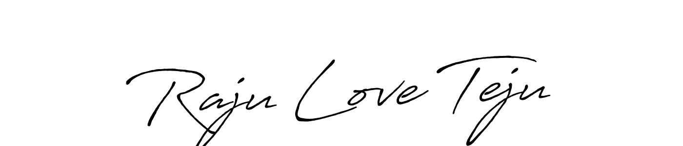 Similarly Antro_Vectra_Bolder is the best handwritten signature design. Signature creator online .You can use it as an online autograph creator for name Raju Love Teju. Raju Love Teju signature style 7 images and pictures png