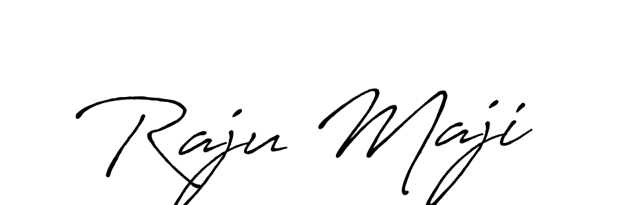 Use a signature maker to create a handwritten signature online. With this signature software, you can design (Antro_Vectra_Bolder) your own signature for name Raju Maji. Raju Maji signature style 7 images and pictures png