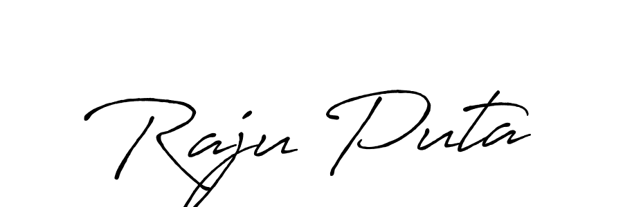 How to make Raju Puta signature? Antro_Vectra_Bolder is a professional autograph style. Create handwritten signature for Raju Puta name. Raju Puta signature style 7 images and pictures png