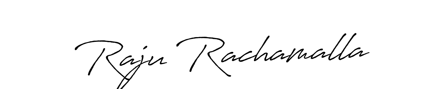 Raju Rachamalla stylish signature style. Best Handwritten Sign (Antro_Vectra_Bolder) for my name. Handwritten Signature Collection Ideas for my name Raju Rachamalla. Raju Rachamalla signature style 7 images and pictures png