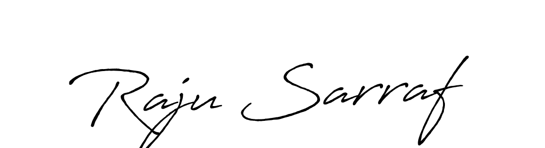 Make a beautiful signature design for name Raju Sarraf. With this signature (Antro_Vectra_Bolder) style, you can create a handwritten signature for free. Raju Sarraf signature style 7 images and pictures png