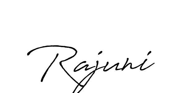 The best way (Antro_Vectra_Bolder) to make a short signature is to pick only two or three words in your name. The name Rajuni include a total of six letters. For converting this name. Rajuni signature style 7 images and pictures png