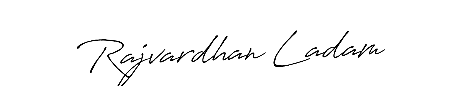 How to make Rajvardhan Ladam name signature. Use Antro_Vectra_Bolder style for creating short signs online. This is the latest handwritten sign. Rajvardhan Ladam signature style 7 images and pictures png