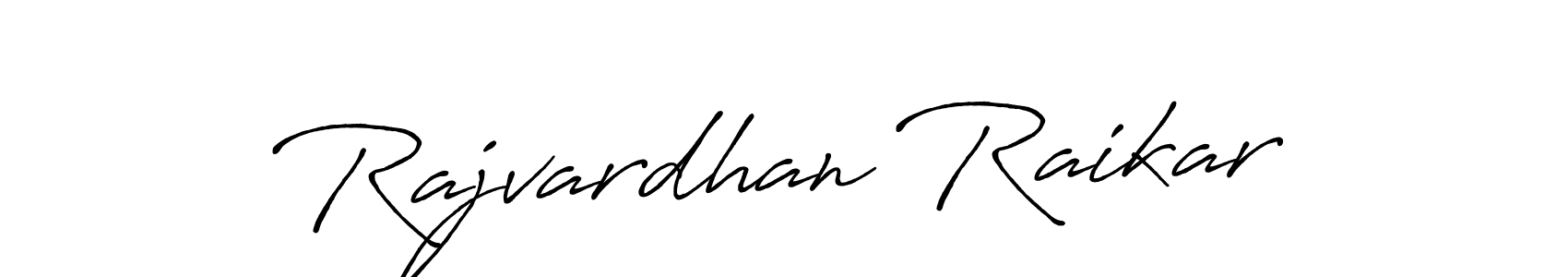 How to make Rajvardhan Raikar name signature. Use Antro_Vectra_Bolder style for creating short signs online. This is the latest handwritten sign. Rajvardhan Raikar signature style 7 images and pictures png