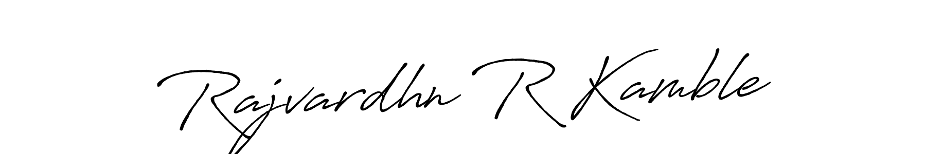 How to make Rajvardhn R Kamble name signature. Use Antro_Vectra_Bolder style for creating short signs online. This is the latest handwritten sign. Rajvardhn R Kamble signature style 7 images and pictures png
