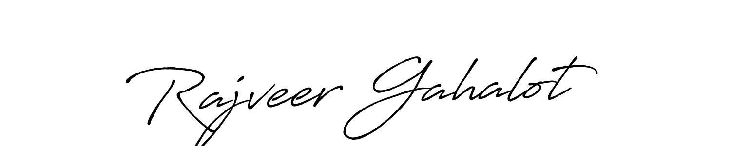 Design your own signature with our free online signature maker. With this signature software, you can create a handwritten (Antro_Vectra_Bolder) signature for name Rajveer Gahalot. Rajveer Gahalot signature style 7 images and pictures png