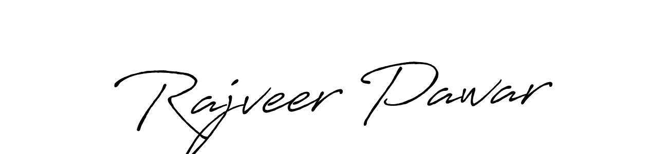 How to make Rajveer Pawar name signature. Use Antro_Vectra_Bolder style for creating short signs online. This is the latest handwritten sign. Rajveer Pawar signature style 7 images and pictures png