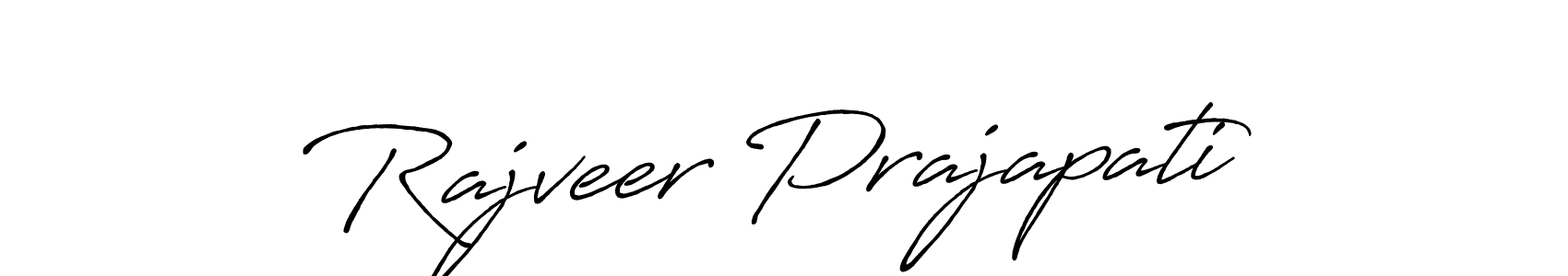 Create a beautiful signature design for name Rajveer Prajapati. With this signature (Antro_Vectra_Bolder) fonts, you can make a handwritten signature for free. Rajveer Prajapati signature style 7 images and pictures png