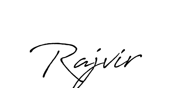 Make a beautiful signature design for name Rajvir. With this signature (Antro_Vectra_Bolder) style, you can create a handwritten signature for free. Rajvir signature style 7 images and pictures png