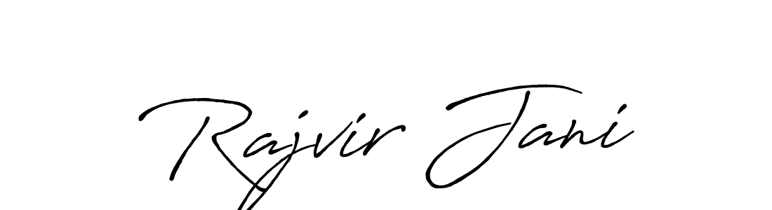 Use a signature maker to create a handwritten signature online. With this signature software, you can design (Antro_Vectra_Bolder) your own signature for name Rajvir Jani. Rajvir Jani signature style 7 images and pictures png