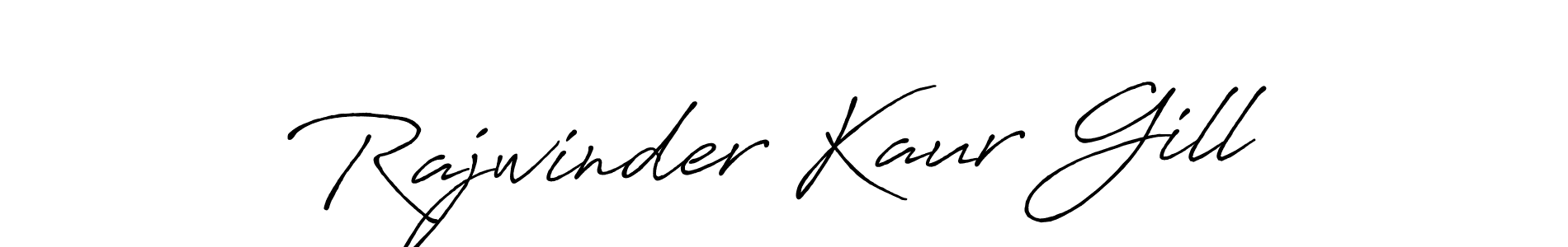 How to make Rajwinder Kaur Gill name signature. Use Antro_Vectra_Bolder style for creating short signs online. This is the latest handwritten sign. Rajwinder Kaur Gill signature style 7 images and pictures png